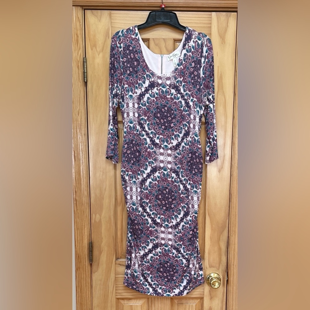 Maternity Multicolor Patterned Women's Dress | Jessica Simpson | Size Large